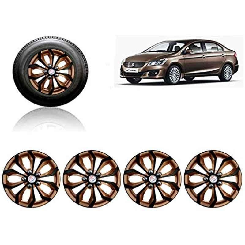 Auto Pearl 4 Pcs 15 inch ABS Black & Copper Car Wheel Cover Set for Maruti Suzuki Ciaz