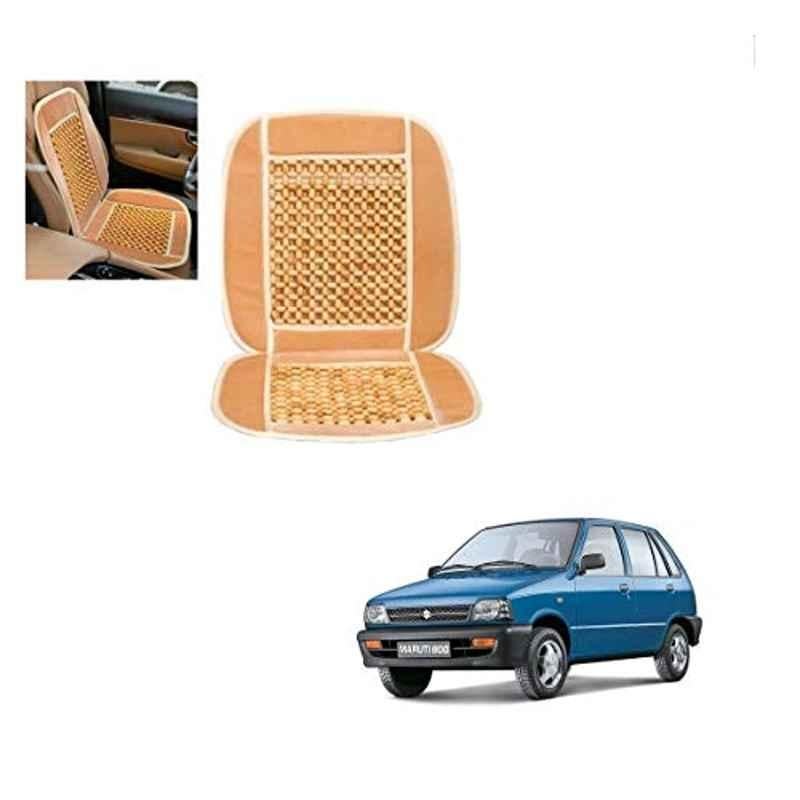 Kozdiko Wooden Bead Seat with Beige Velvet Border for Maruti 800