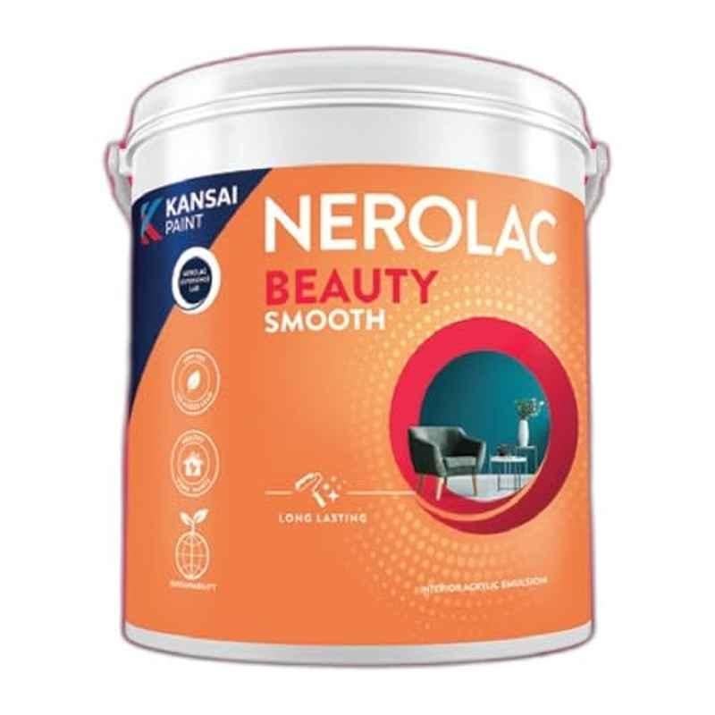 Nerolac Beauty Smooth 4 Litre White Interior Wall Emulsion Paint with Stain Resistant, Washable & FastDrying