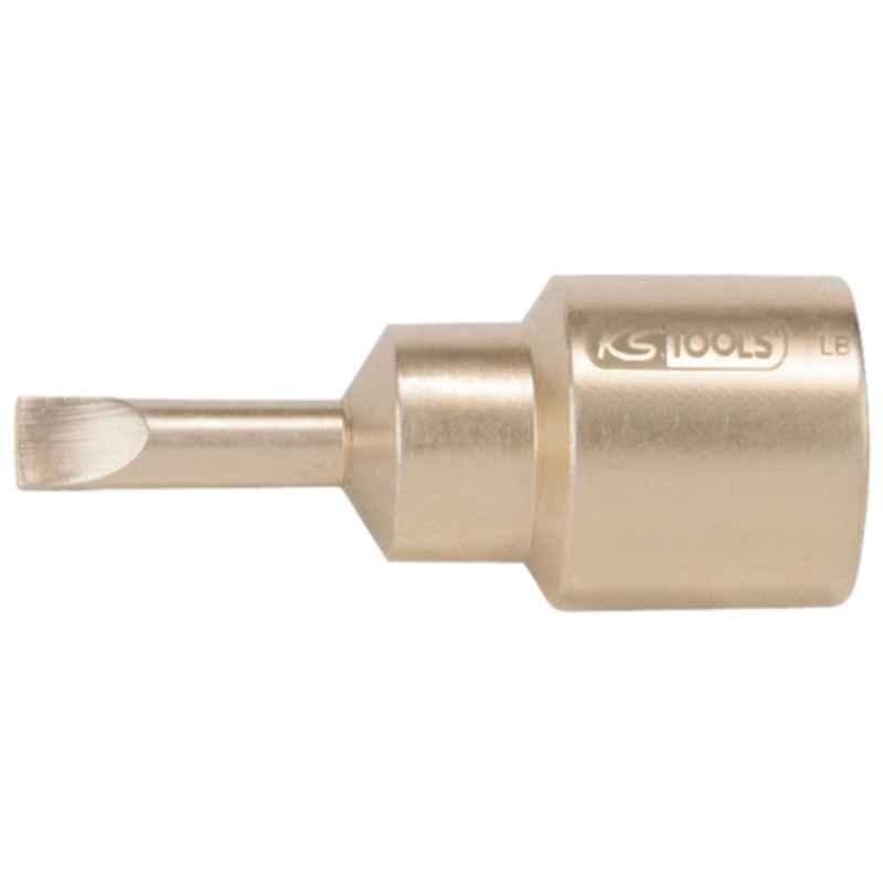 KS Tools Bronze Plus 1/2 inch 4mm Aluminium Bit Socket for Slotted Screws, 963.1292