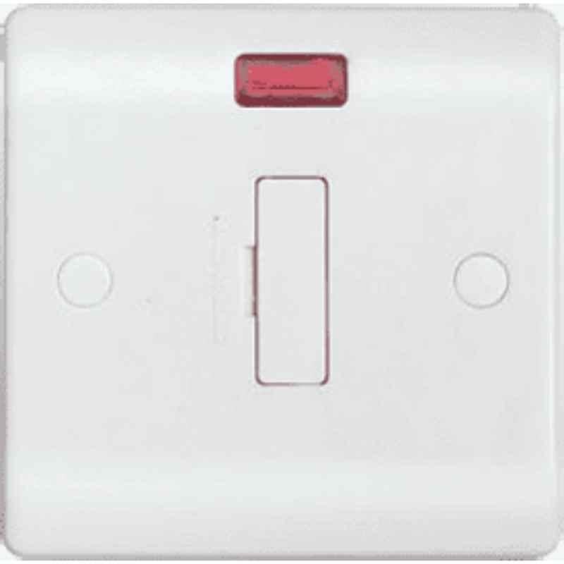 Micron 13A Bakelite White Fused Connection Unit with Neon, MME0255