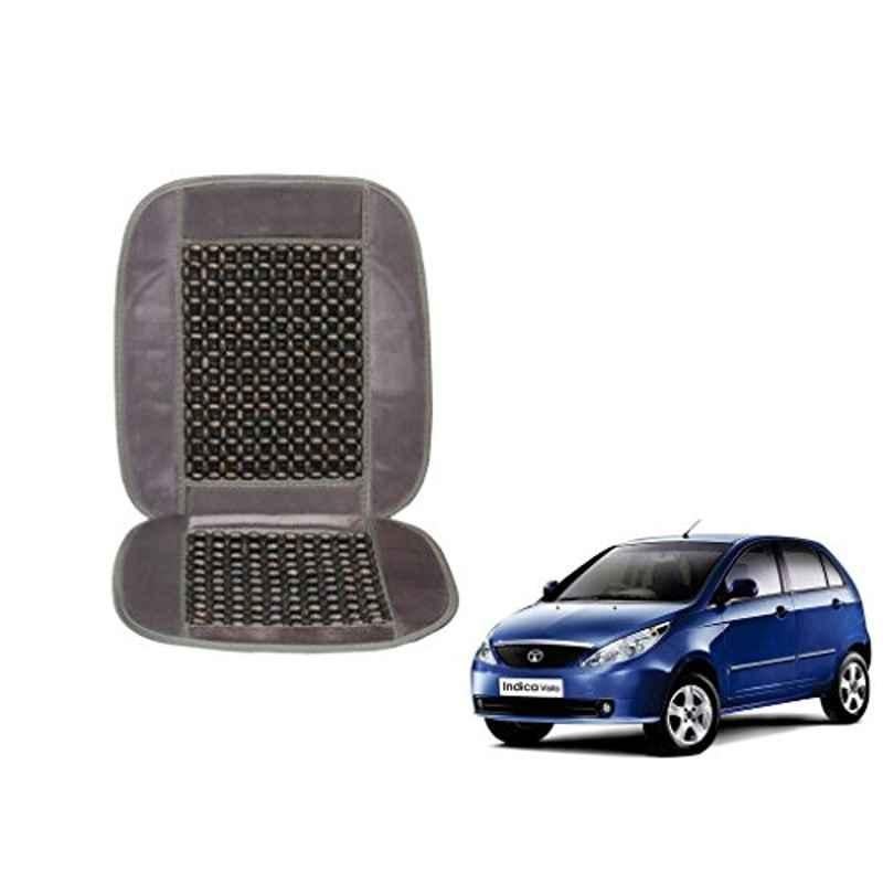 Kozdiko Wooden Beads Car Seat Cushion with Velvet Border for Tata Indica Vista