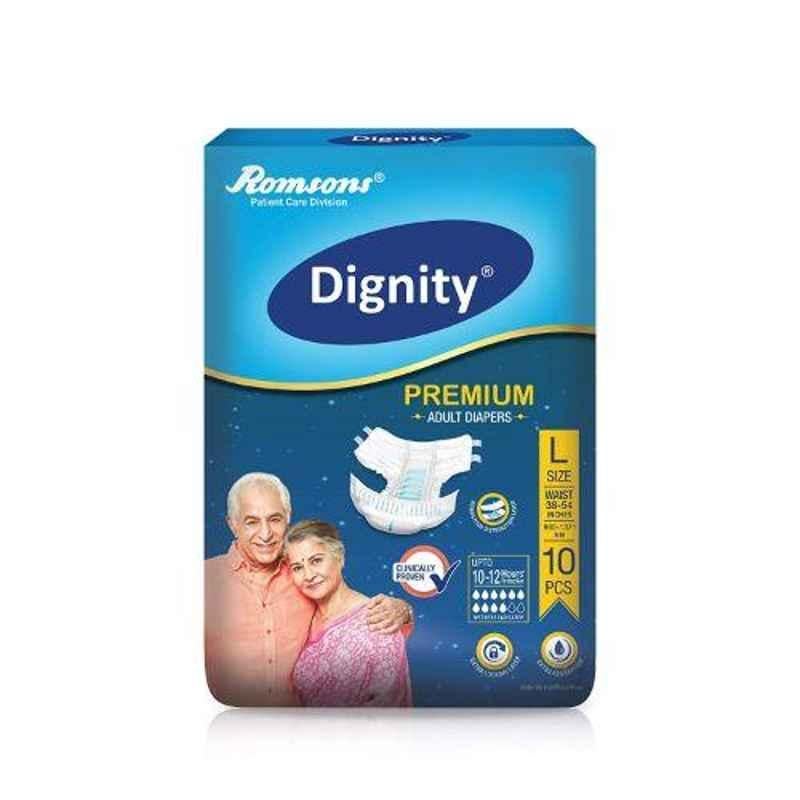 Romsons 10 Pcs 38-54 inch Large Dignity Adult Premium Diaper Set