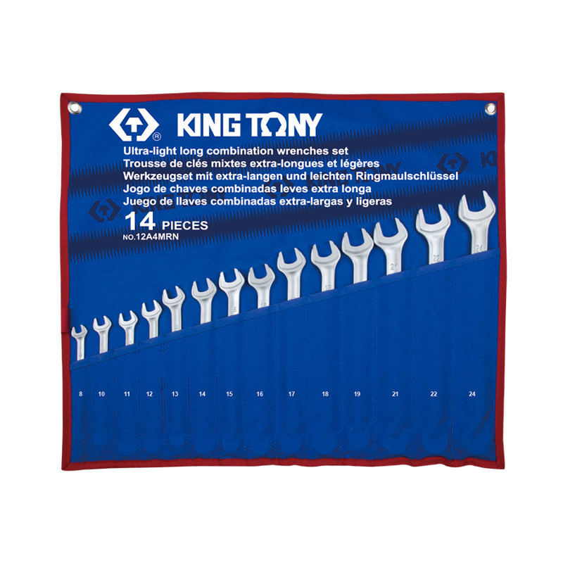 King Tony 14 PCS Ultra-Light & Long Combination Wrench Set, 12A4MRN