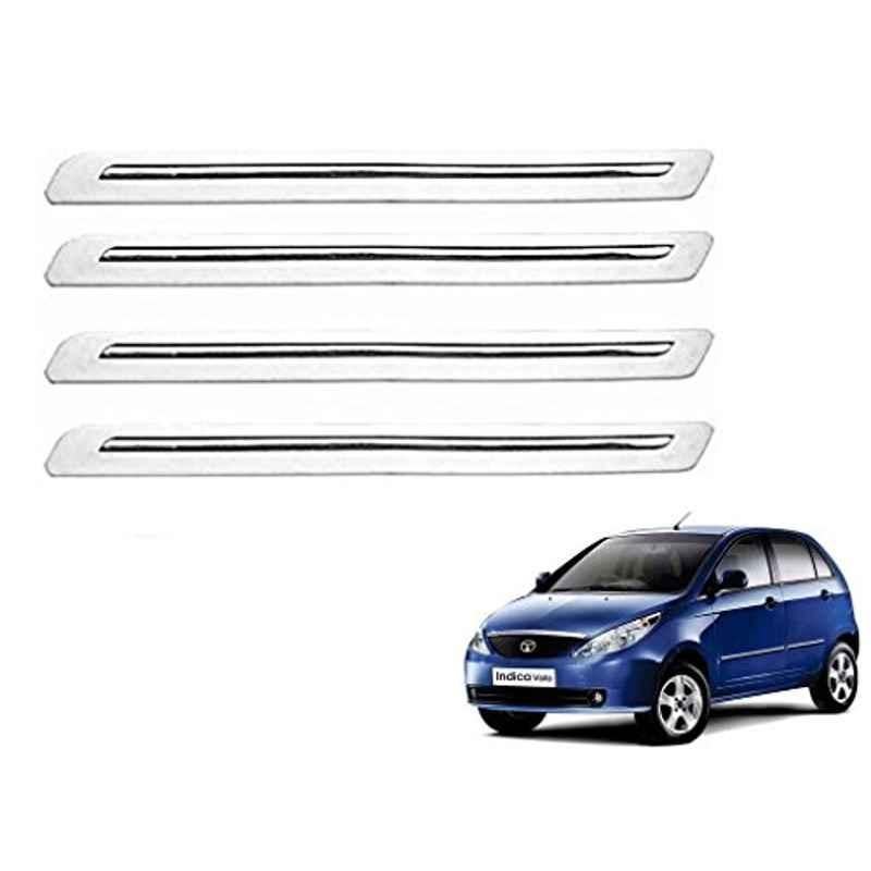 Kozdiko 4 Pcs White Car Bumper Protector Set for Tata Indica Vista