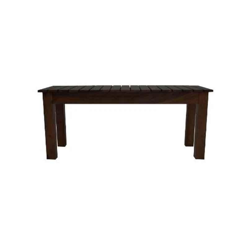 Angel Furniture 42x16x18 Inch Walnut Finish Solid Sheesham Wood Stripped Bench Table, AF109W