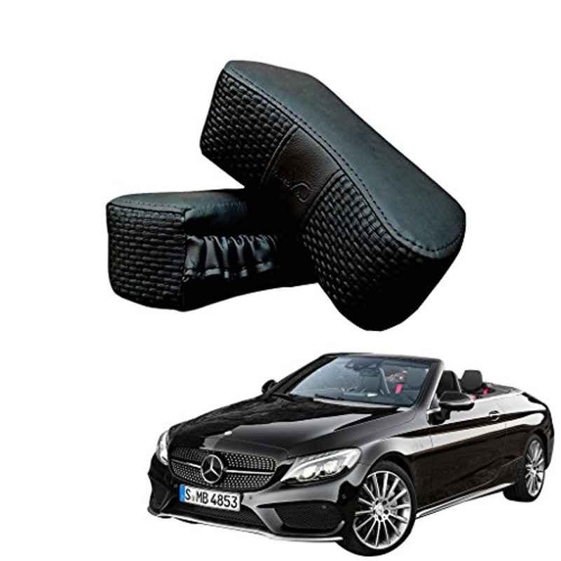 Kozdiko 2 Pcs Memory Foam Black Luxurious Neck Rest Set for Mercedes Benz E Class Cabriolet, koz_37549