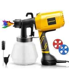 Tomahawk 550W 1000ml Plastic Yellow & Black Copper Motor HVLP Paint Sprayer Gun with 3 Nozzles, EPS-C10