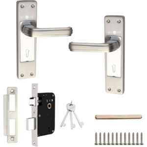 Buckler 8 inch Iron & Stainless Steel Silver Matte & Glossy Door Handle Set, B-358-Silver-1 Set