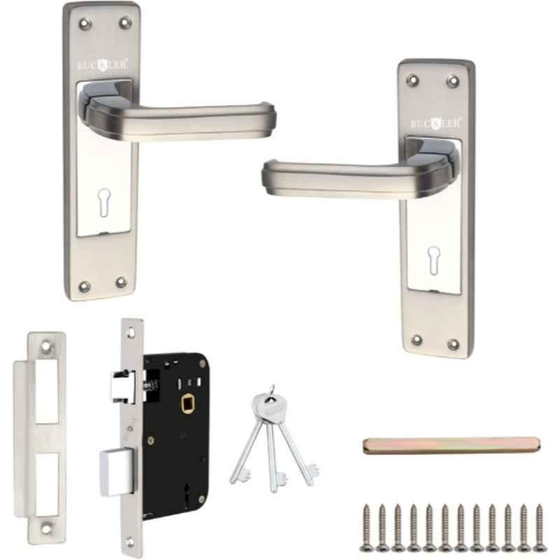 Buckler 8 inch Iron & Stainless Steel Silver Matte & Glossy Door Handle Set, B-358-Silver-1 Set