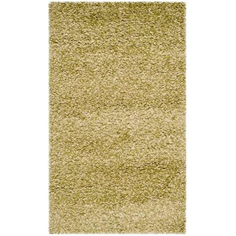 Carpetify 3x5ft Green Shaggy Plain Fur Carpet Rug, 0528YSFG3N6