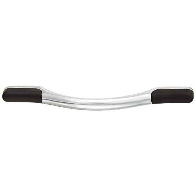 Aquieen 96mm Malleable Chrome Black Wardrobe Cabinet Pull Handle, KL-715-96-CP (Pack of 2)