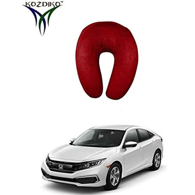 Kozdiko Velvet Red U-Shape Travel Neck Rest Cushion Pillow for Chevrolet Optra, Koz-71962