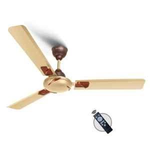 Longway Creta P1 50W Golden Remote Controlled Ceiling Fan, Sweep: 1200 mm