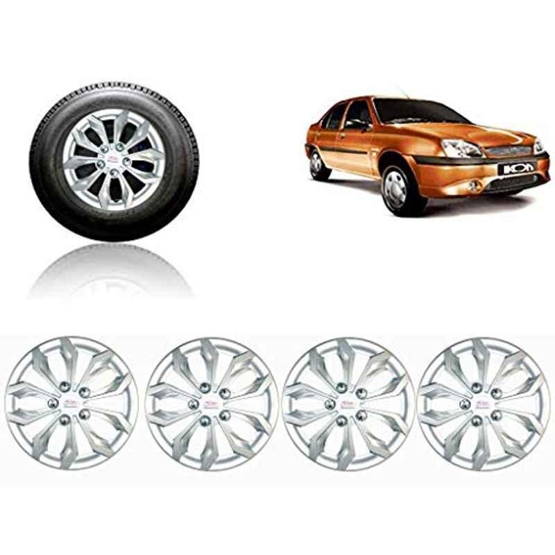 Auto Pearl 4 Pcs 13 inch ABS Silver Car Wheel Cover Set for Ford Ikon