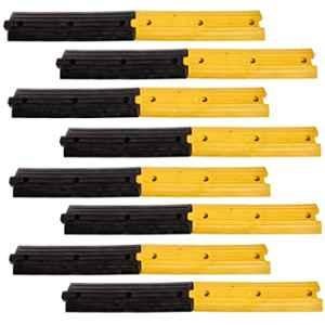 Ladwa 16 Pcs 8m Rubber Black & Yellow Rumblers Safety Speed Breaker for High Visibility