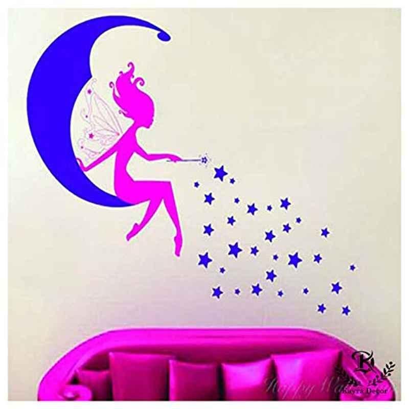 Kayra Decor 37x34 inch PVC Snow Fairy Wall Design Stencil, KHSNT461
