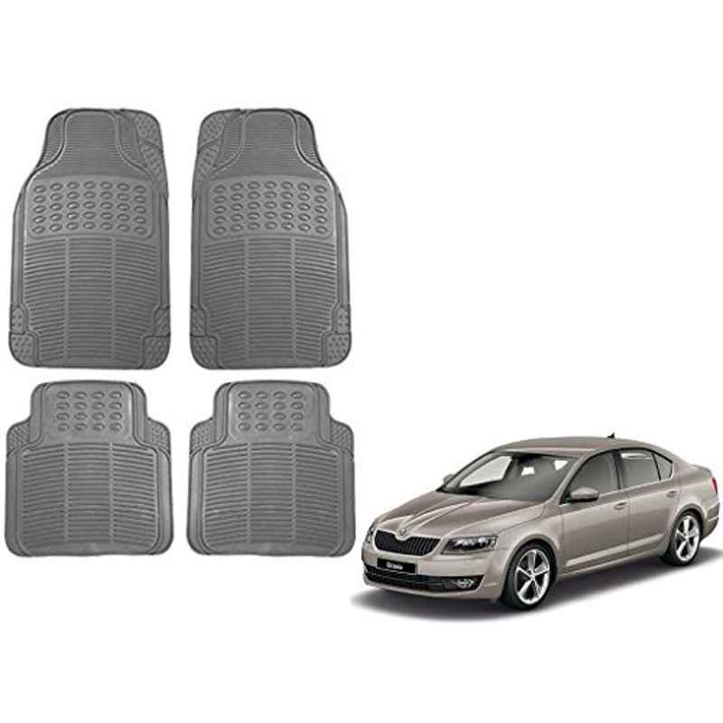 Kozdiko 4 Pcs Grey Rubber Car Mat Set for Skoda Octavia