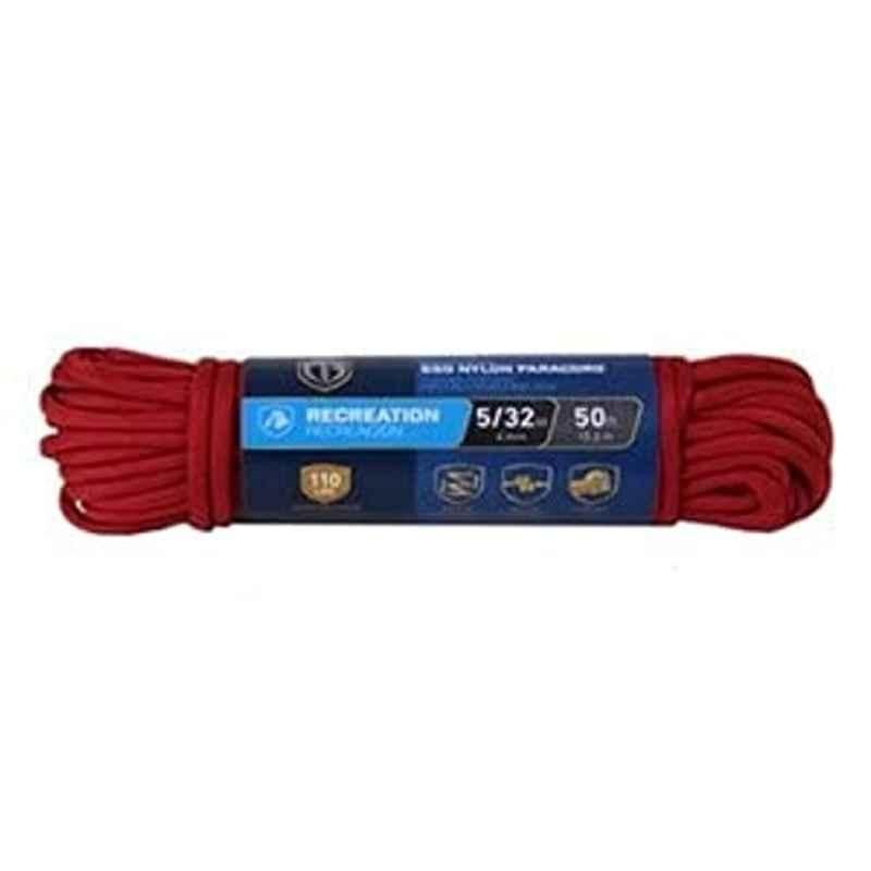Tru-Guard 550lbs 50ft Nylon Red Recreation Paracord Rope, 642631