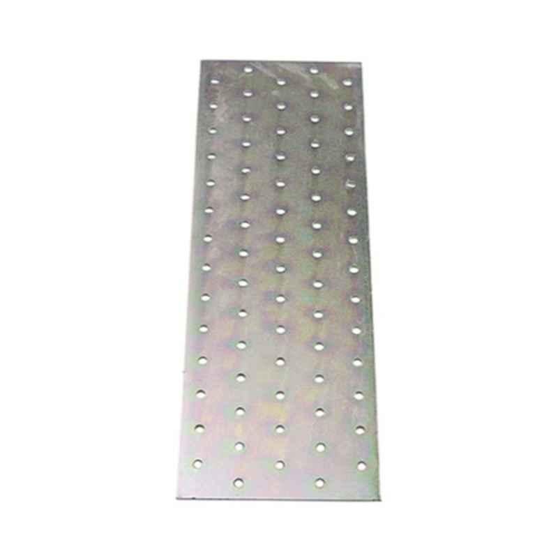 Suki 100x300x2mm Silver Zinc Plated Perforated Plate, 250458AC