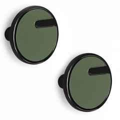 Plantex Knobs for Drawers/Drawer Knobs/Round Knob for Cabinets/Pull-Push Knob for Kitchen/Bedroom/Drawer (Pack of 2) SH-433, DC-Black & Green