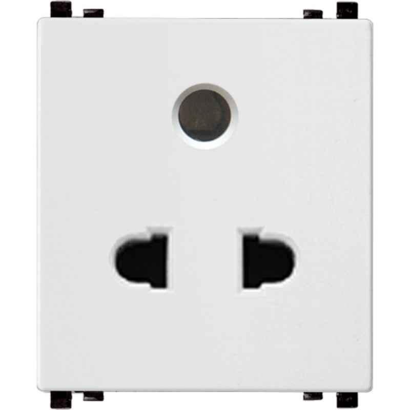 Schneider Electric Zencelo 2/3 Pin White Universal Socket with Shutter, IN8426U (Pack of 10)