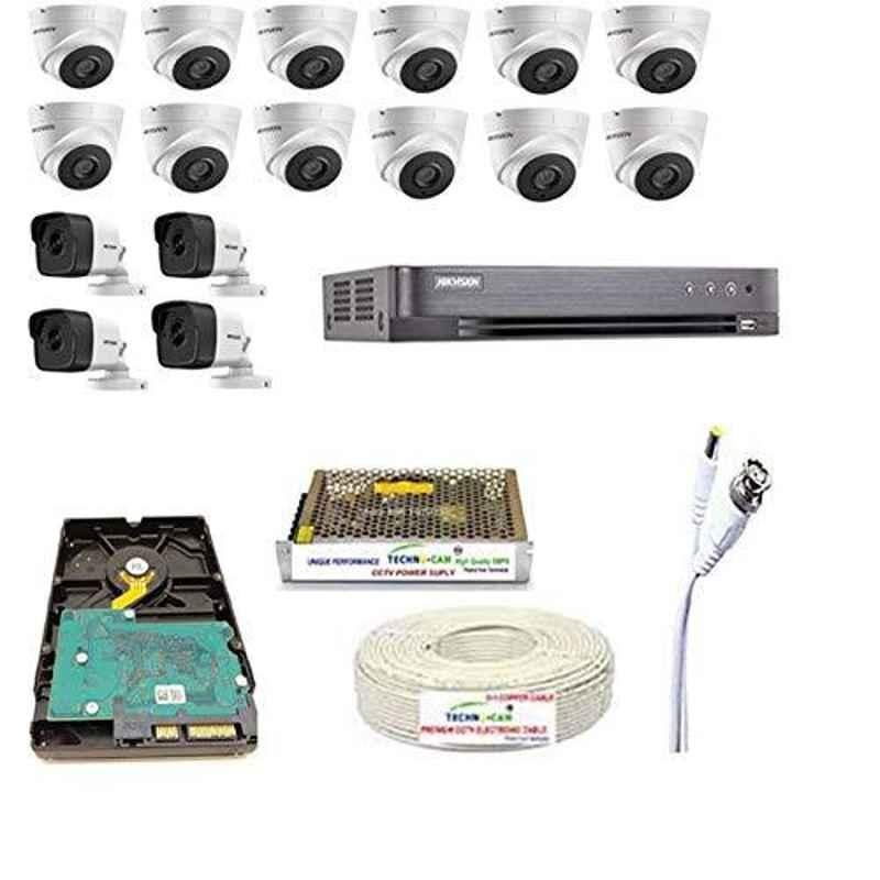 Hikvision 5MP 12 Pcs Dome & 4 Pcs Bullet Camera with 16 Channel DVR & Hard Disk Kit