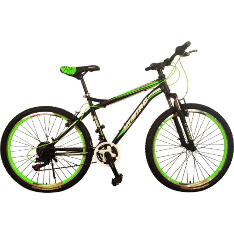 Hi-Bird Supersonic 26T Black & Green 21 Speed Mountain Cycle, HB-SSNC-GRN