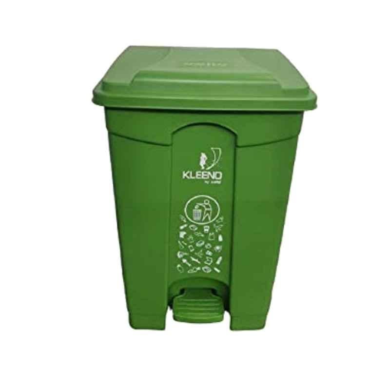 Kleeno Mr. Clean 60L HDPE Green Pedal Dustbin with Lid by Cello