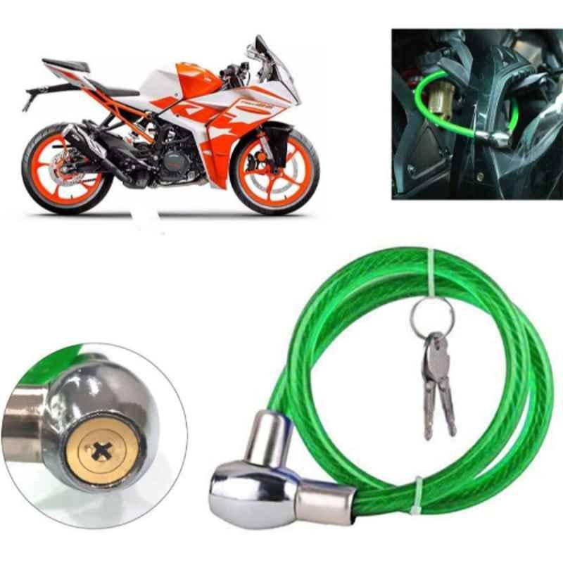 Auto Pearl PVC & Plastic Green Heavy Duty Cable Lock for RC125 BS6, 403