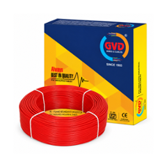 GVD 2.5 Sqmm Red PVC Insulated Single Core Flame Retardant Copper Clad Steel Industrial Wire, Length: 90 m