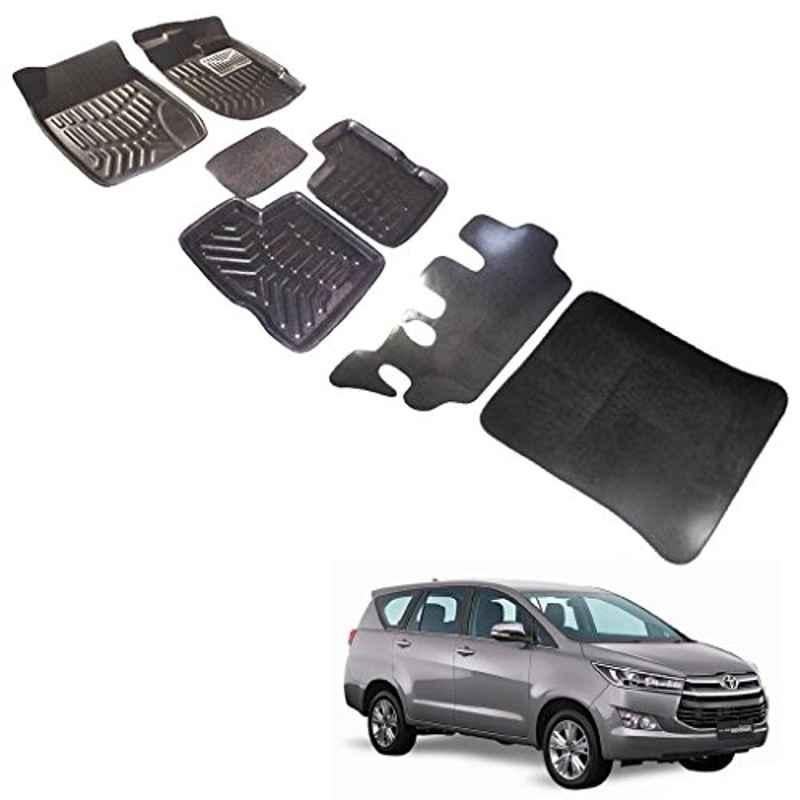 Kozdiko 7 Pcs 3D Black Car Foot Mat Set for Toyota Innova, koz_29063