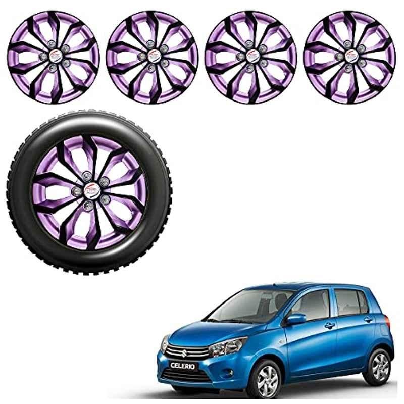 Auto Pearl 4 Pcs 14 inch ABS Black & Violet Car Wheel Cover Set for Maruti Suzuki Celerio VXI