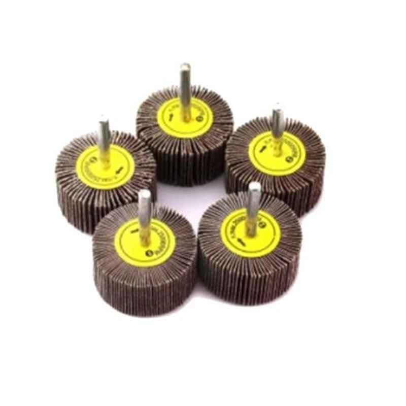 GSK Cut 5 Pcs 50x25x6mm 120 Grit Grinding Flap Wheel Set with Shank