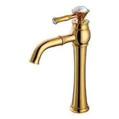 ZAP Luxury Brass Gold Deck Mounted Extended Body Hot & Cold Basin Mixer Tap