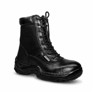 Krieger Leather Black High Ankle Army Work Work Safety Bootswith Side Zip, KR-1001, Size: 6