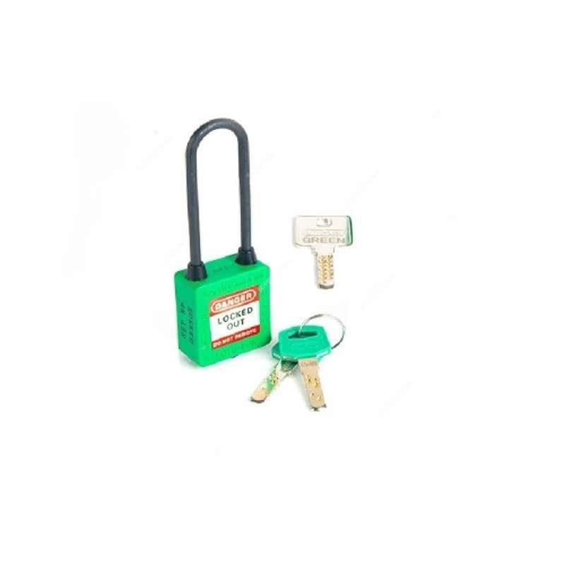 Loto-Lok 80x5mm Nylon Green Three Point Traceability Lockout Padlock, 3PTPGKDMKN80