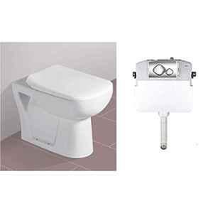 InArt Western Floor Mounted One Piece Water Closet European Ceramic Western Toilet Commode S-Trap Oval Golden