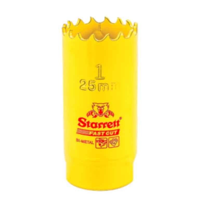 Starrett Fast Cut 25mm Yellow Bi Metal Hole Saw, FCH0100-G