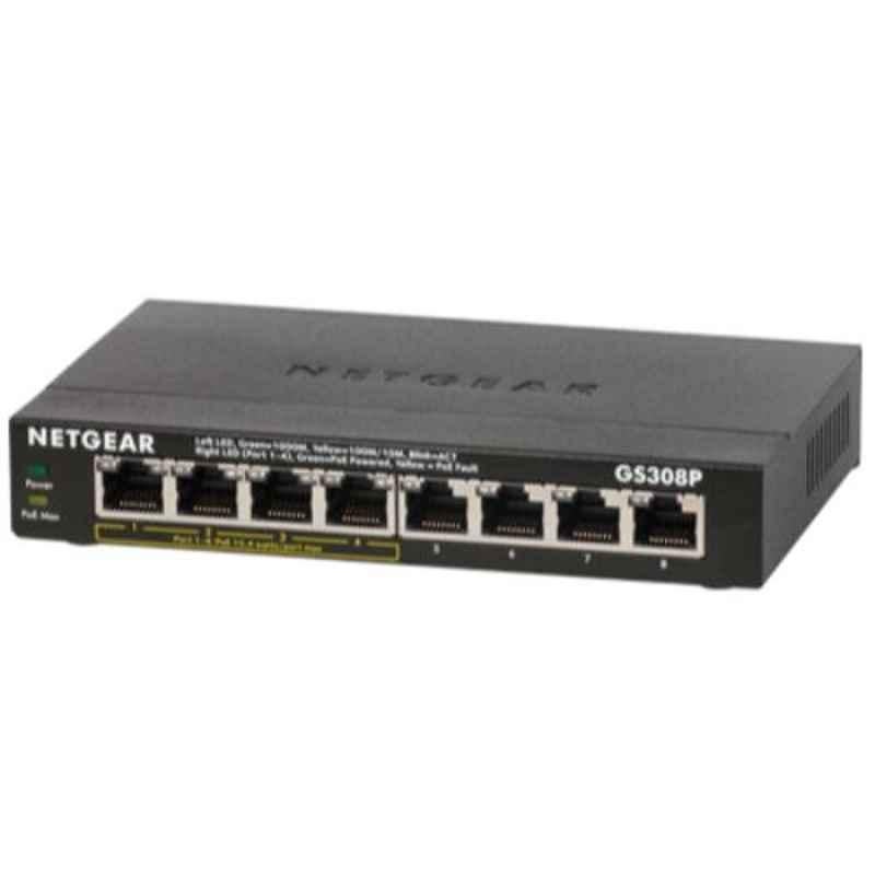 Netgear 8 Port Gigabit Ethernet Unmanaged Poe Switch with 4 Poe Port, GS308P