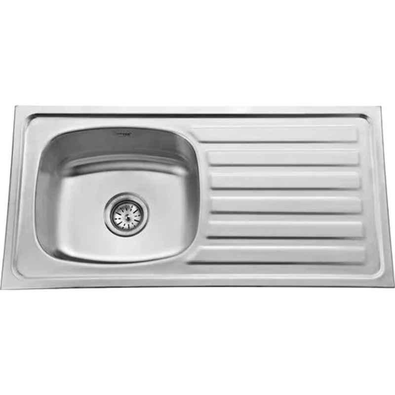 Milano D10060A 1000x600mm Stainless Steel Single Bowl Kitchen Sink, 140700100100