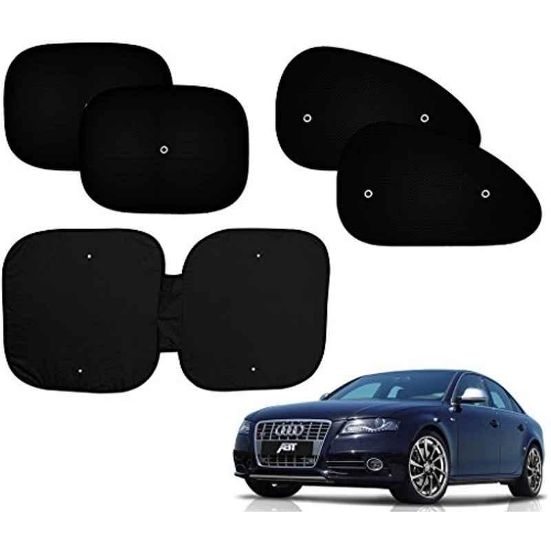 Auto Pearl 5 Pcs PVC & Mesh Black Window & Front Sun Shade Set for Audi S4