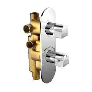 Plantex 3 Way Stainless Steel & Brass Silver Chrome Finish Diverter for Bathroom, TSP-095A