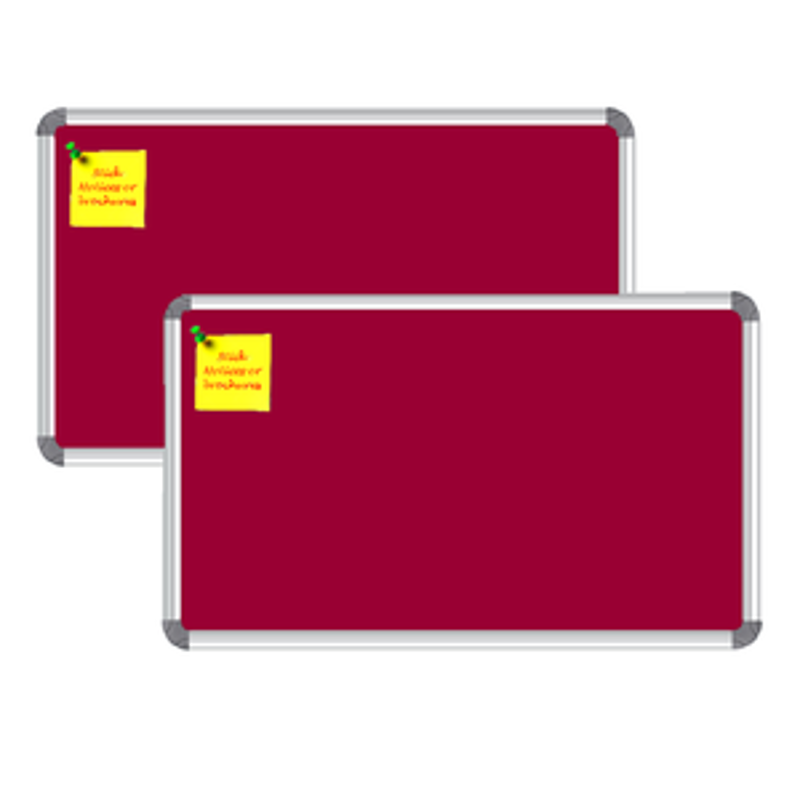 Nechams Notice Board Deluxe Combo Pack of 2 units Color Maroon NBMRN32UF2PK