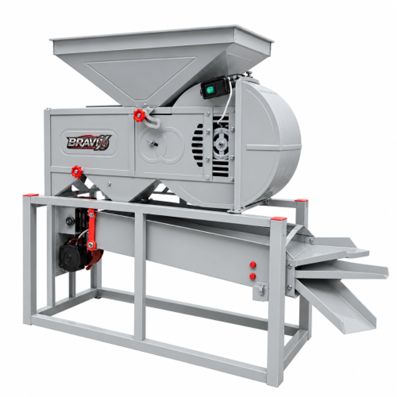 Bravix 50W Mild Steel Single Phase Double Motor Grain Winnower Grader & Cleaner Machine, Capacity: 400-500 kg/hr