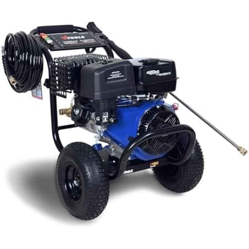 VTOOLS 303 bar 3.6 Litre Gasoline Pressure Washer with 2 Wheels, 15 m Hose & 5 Quick Connect Nozzles, VGPW44T-E