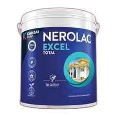 Nerolac Excel Total 10 Litre White Exterior Wall Emulsion Paint with Weather, UV & Fade Resistant