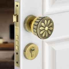 Plantex Heavy Duty Mortise Door Lock/Handle Set for Home/Office Antique Brass & Gold