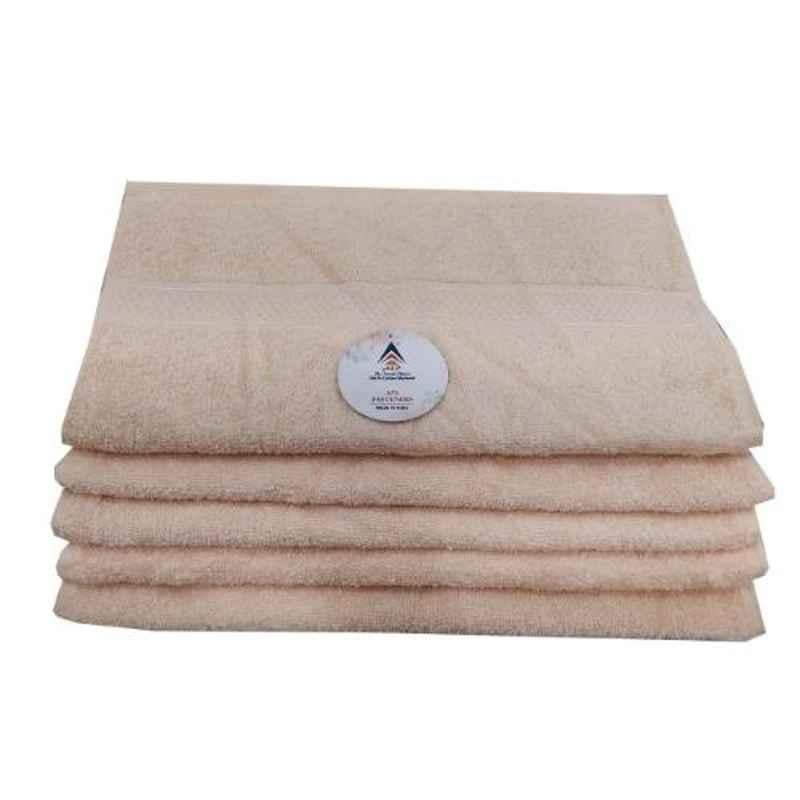 A3P The Smart Choice 65x40cm Cotton 550 GSM Peach Hand Towel (Pack of 5)