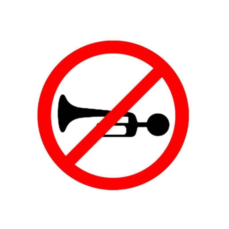 Ladwa 600mm Aluminium White & Red Circle Horn Prohibited Mandatory Retro Reflective Road Signage, LSI-MCSB-600mm-SLB